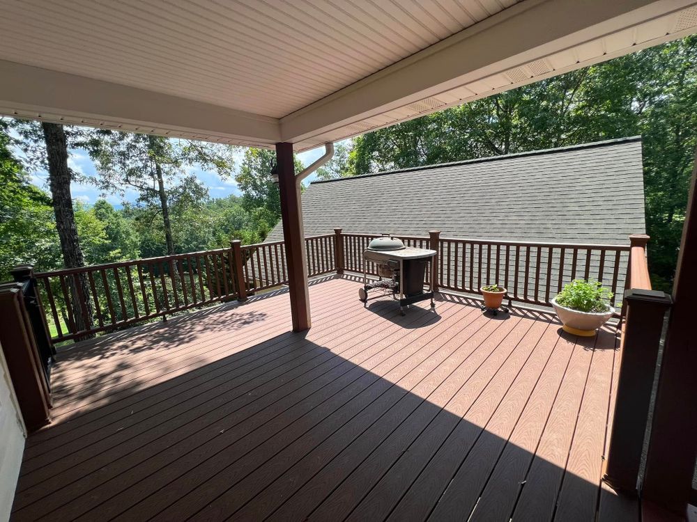 Enhance your outdoor living space with our expert deck and patio construction services, offering custom designs and quality craftsmanship to create the perfect setting for relaxation and entertainment. for Grizzly Construction, Inc. in Hayesville, NC