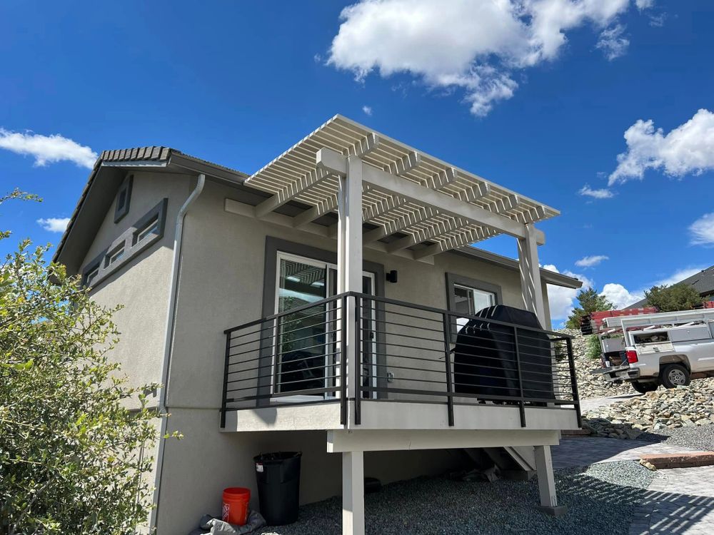 Enhance your outdoor space with our custom-designed pergolas, expertly crafted for style and durability. Enjoy a perfect blend of natural beauty and functionality, tailored to complement your home seamlessly. for UpRight Awnings in Prescott Valley, AZ