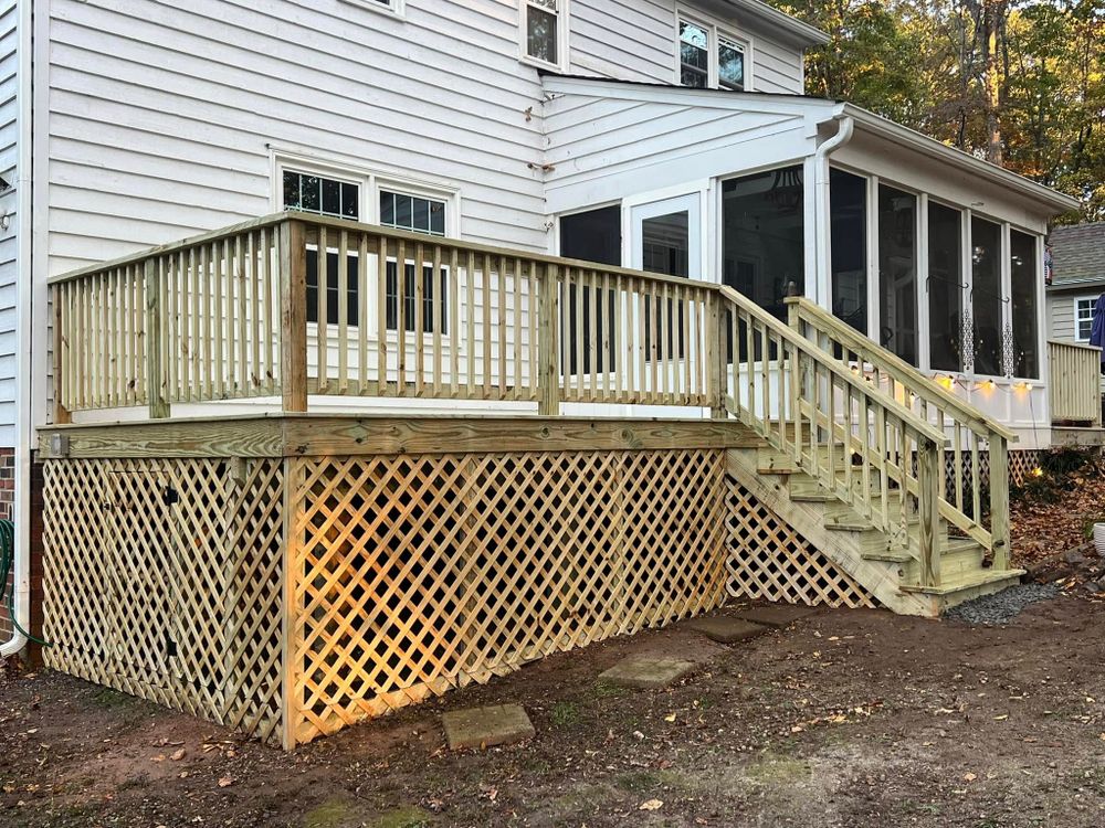 Enhance your outdoor living space with our Custom Deck and Patio Construction service, delivering personalized design, quality craftsmanship, and durable materials for a stylish and functional extension to your home. for River City Construction Services in Richmond, VA