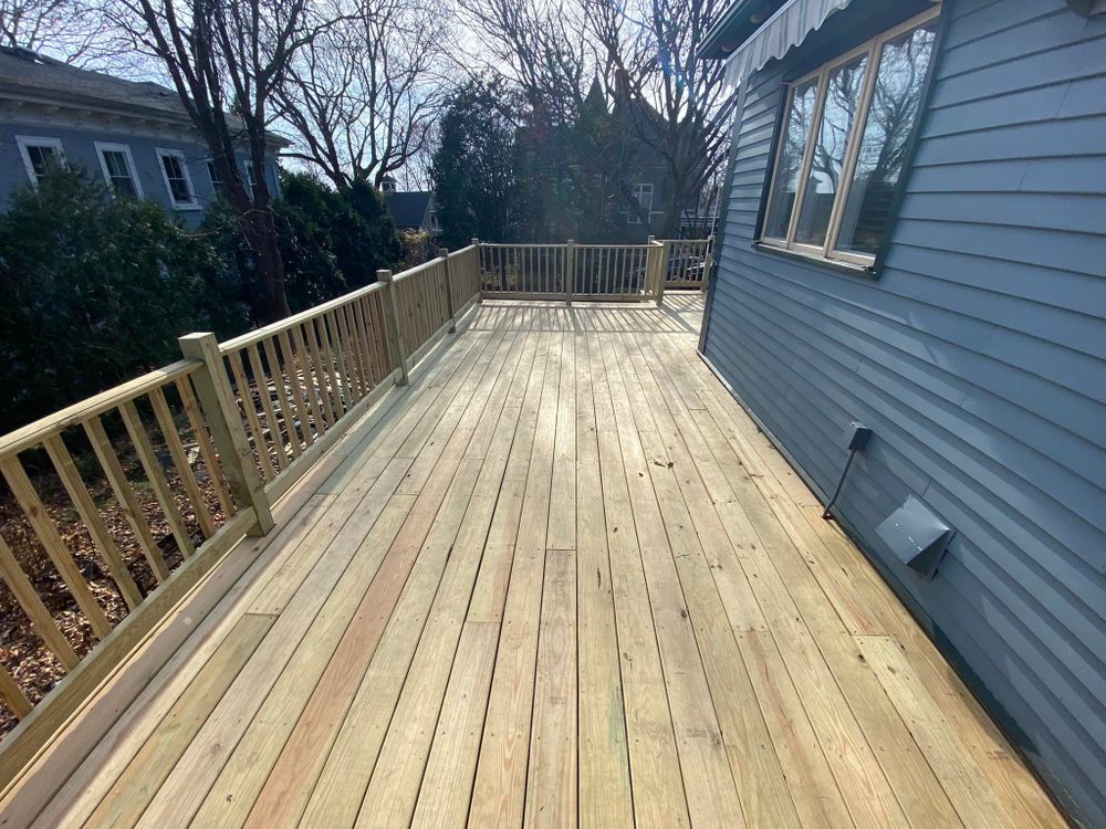 Transform your outdoor living space with our expert Deck & Patio Installation service. Our skilled team will create a beautiful and functional area for relaxing, entertaining, and enjoying the great outdoors. for Lamendola Carpentry in East Greenwich, RI