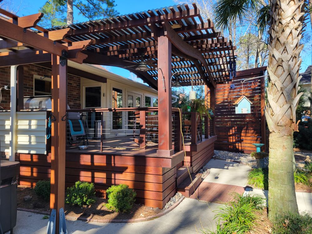 Ipe deck and trellis  for GVL Renovations in Greenville, SC