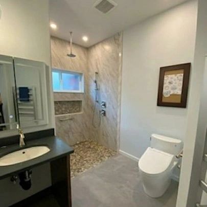 Transform your bathroom into a modern, functional space with our expert renovation services. We customize designs to fit your style and budget, ensuring quality craftsmanship and exceptional customer satisfaction every step of the way. for Ridgeview Custom Builders in Sweet Home, OR