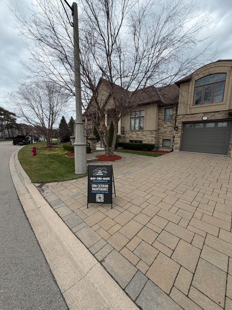 Our interlocking design service transforms your outdoor space with durable, attractive patios, walkways, and driveways, expertly planned to enhance curb appeal, improve function, and create lasting value for your home. for CMN Exterior Maintenance in Hamilton, ON