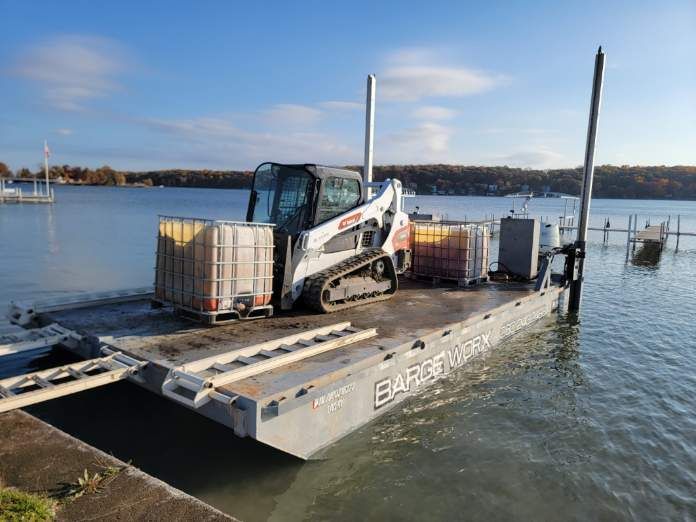 Barge Dredging and Hauling for JB WORX in Angola,, IN