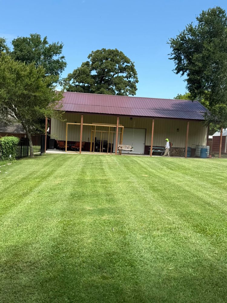 Our Lawn Maintenance service ensures your yard stays vibrant and healthy with regular mowing, trimming, fertilizing, and weed control. Trust us to enhance your home's curb appeal effortlessly. for Green Scapes Landscaping in Terrell, TX