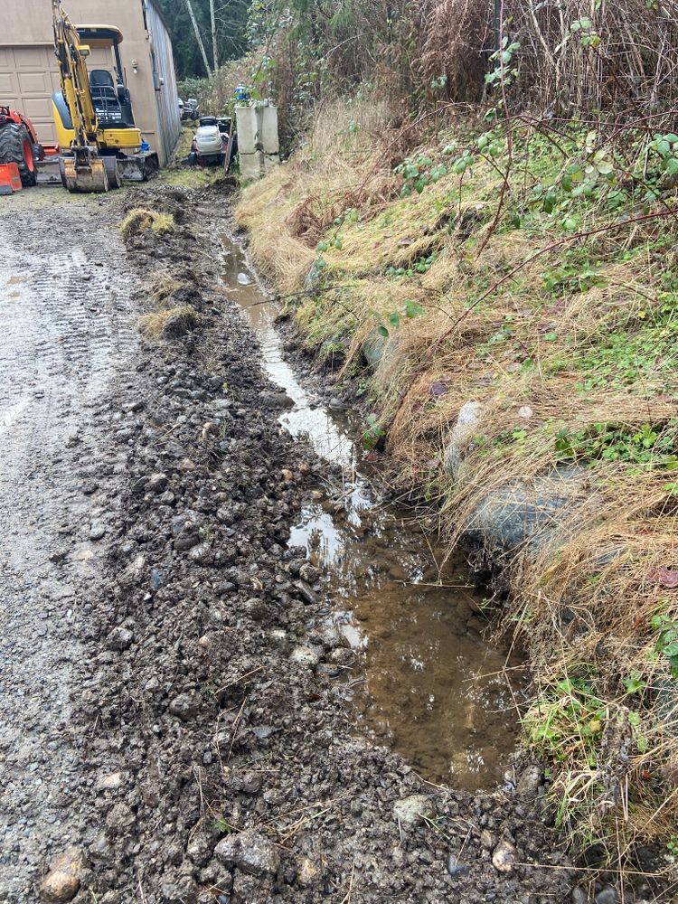 Our ditch cleaning and drainage service ensures efficient water flow, preventing flooding and erosion on your property. Trust our experienced team to keep your land properly maintained and protected. for AR Trucking & Excavation LLC in Stanwood, WA