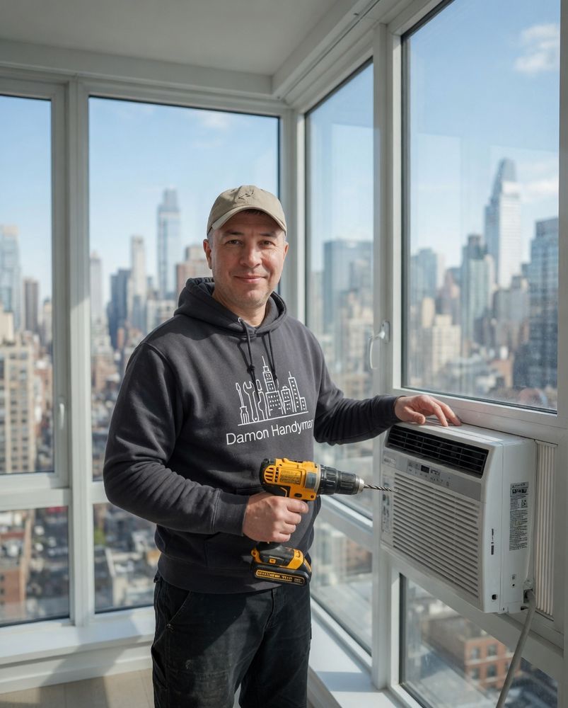 Window-unit AC installation for Manhattan apartments and Brooklyn brownstones. Brackets sized to your window, supports leveled, and sealed to keep summer heat out. Removal and reinstall at end of season available. Same-day in summer.

 for Damon Handyman in Manhattan, NY