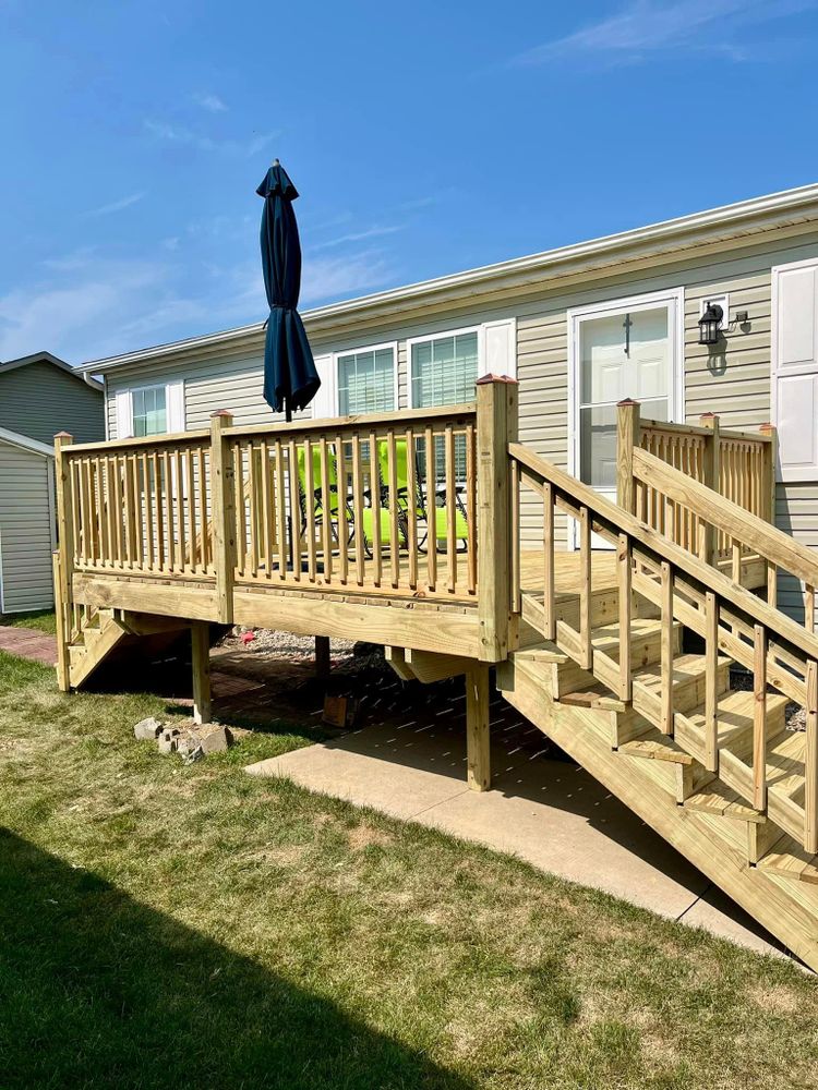 Transform your outdoor space with our professional Deck & Patio Installation service. Our experienced team will work closely with you to create a beautiful and functional area for relaxation and entertainment. for Chapman Surfaces Tile & Remodeling in Milan, MI