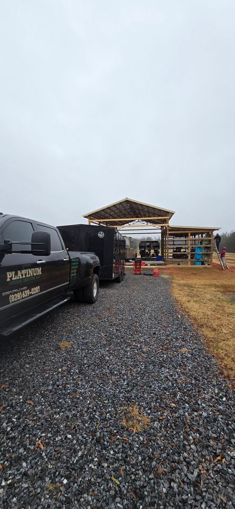 Steel Truss Pole Barns for Platinum Outdoor Services LLC in Conover, NC