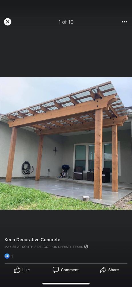 Pergolas for Keen Decorative Concrete in Corpus Christi, TX