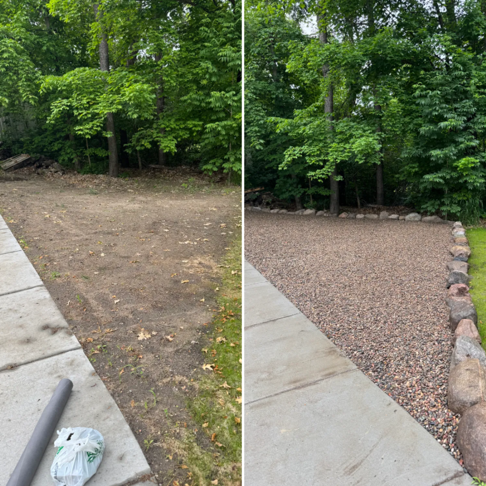 Mulch and Rock Installation for Bubba’s Seasonal Services in Buffalo, MN