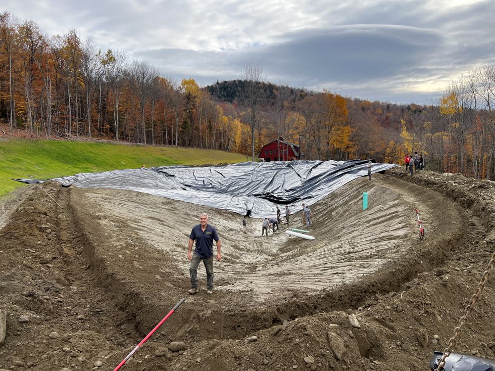 Carving a Pond into a Mountain Side for Andy Naylor Excavation in Johnson, VT