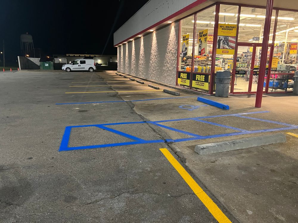 Parking Lot Striping for FunderFlow Commercial and Residential Pressure Washing Inc in Tupelo, MS