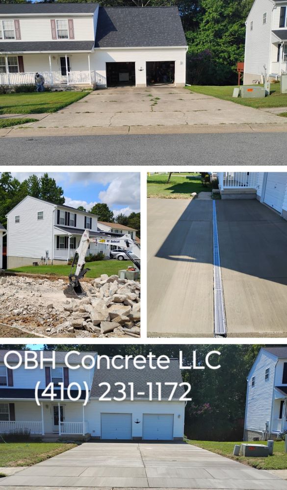 Our concrete services offer durable, aesthetically pleasing solutions for your home projects, ensuring high-quality craftsmanship in driveways, patios, and foundations to enhance your property's value and appeal. for OBH Concrete LLC in Lusby, MD