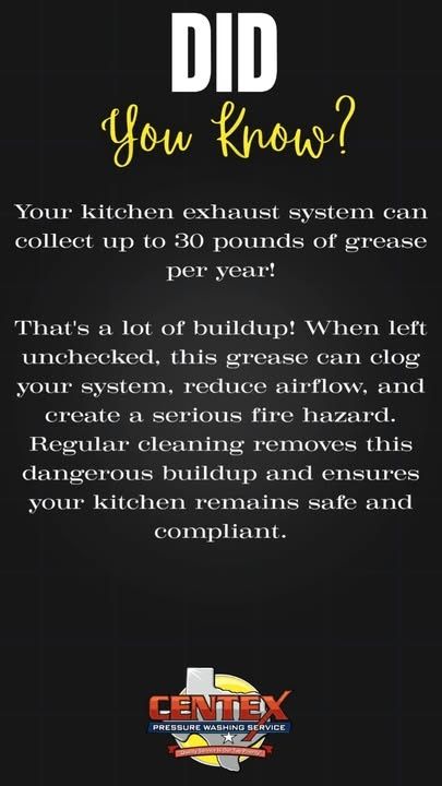 Commercial Kitchen Hood & Exhaust Vent Cleaning for Centex Pressure Washing Service in San Marcos, TX