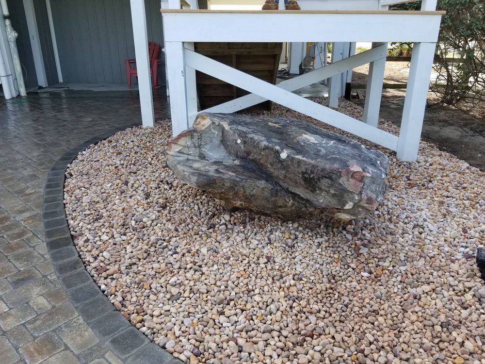 Enhance your outdoor space with our expert natural stone hardscape service, providing durable and stunning designs that elevate your home's landscape while seamlessly blending functionality with aesthetic appeal. for Bianchi Business Development in Southport, NC