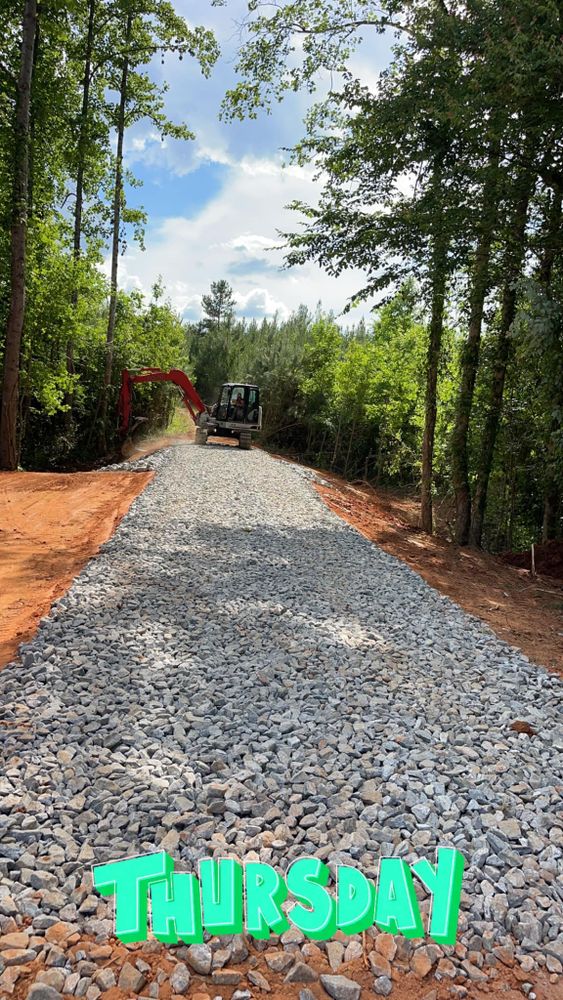 Our Driveway Design & Build service offers homeowners professional excavation, design expertise, quality materials, all at competitive prices to enhance your property with a durable yet affordable driveway. for Erskine Grading and Clearing LLC in Anderson,, SC