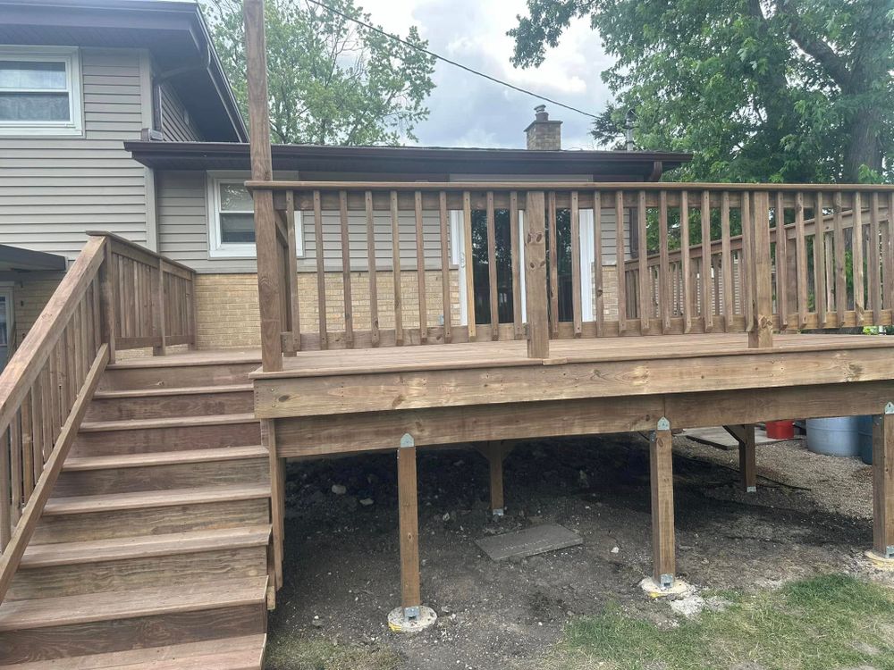 Treated Green/Brown Decks for R&R Home Services (RR Affordable Deck Builders) in Schaumburg, IL