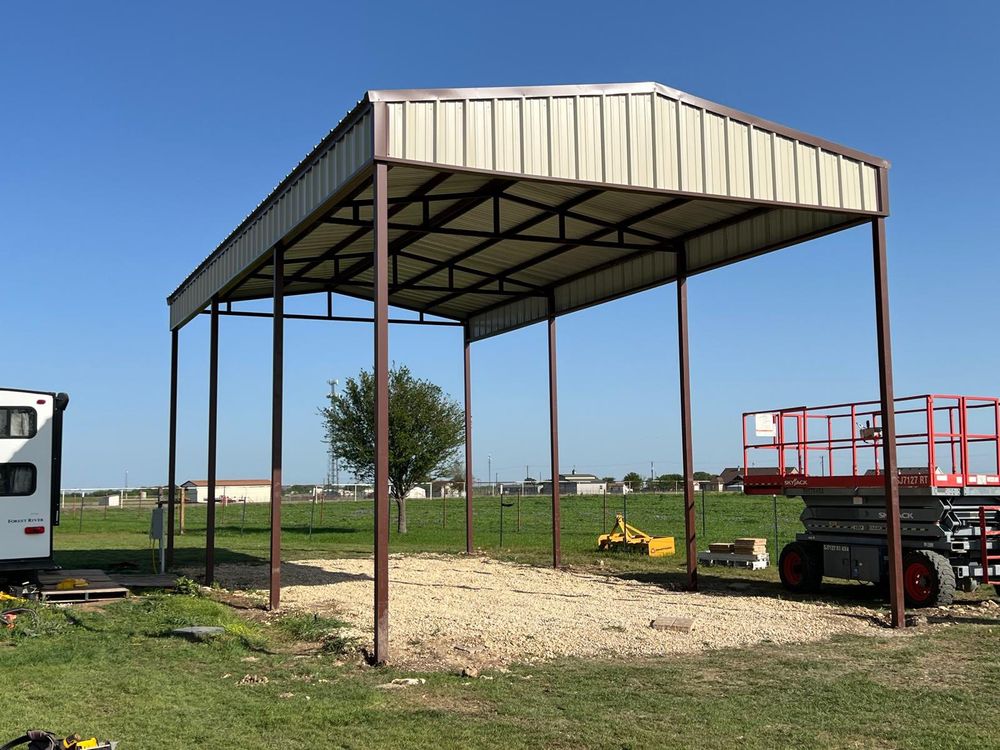 Enhance your property's functionality with our durable metal carports. Expertly crafted, we provide reliable protection for vehicles against weather elements, seamlessly integrating with your home's design while maximizing outdoor space utility. for JPS Concrete in Denton, Texas