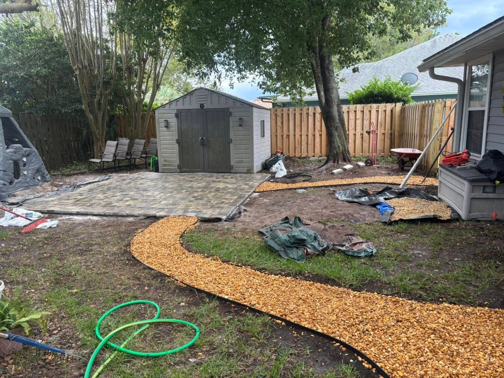 Transform your outdoor space with our expert pavers service. We create durable, visually stunning patios and walkways, tailored to enhance your home's aesthetics while increasing its functionality and value. for U-Call-It Lawncare & Landscaping in Jacksonville, FL