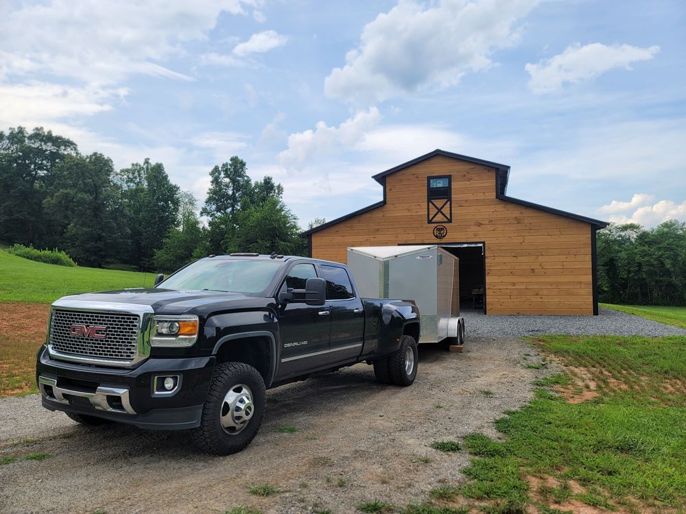 Steel Truss Pole Barns for Platinum Outdoor Services LLC in Conover, NC