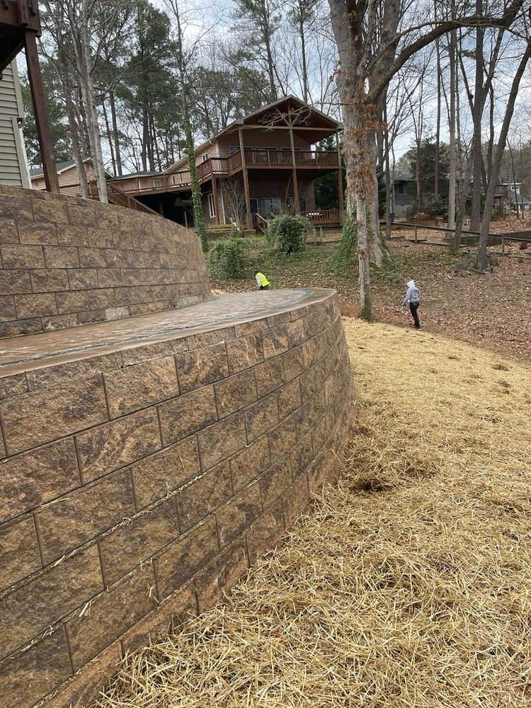 Before & After Retaining Wall for Rosales Landscaping LLC in Lake Gaston, North Carolina