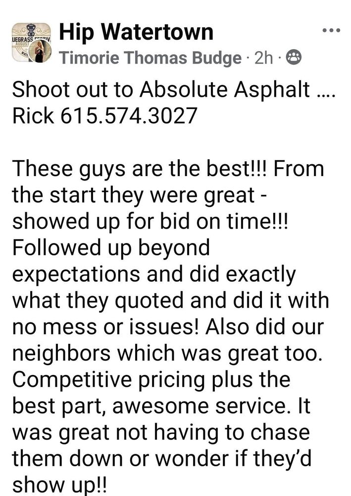 All Photos for Absolute Asphalt, Paving & Sealcoating in Lebanon, TN