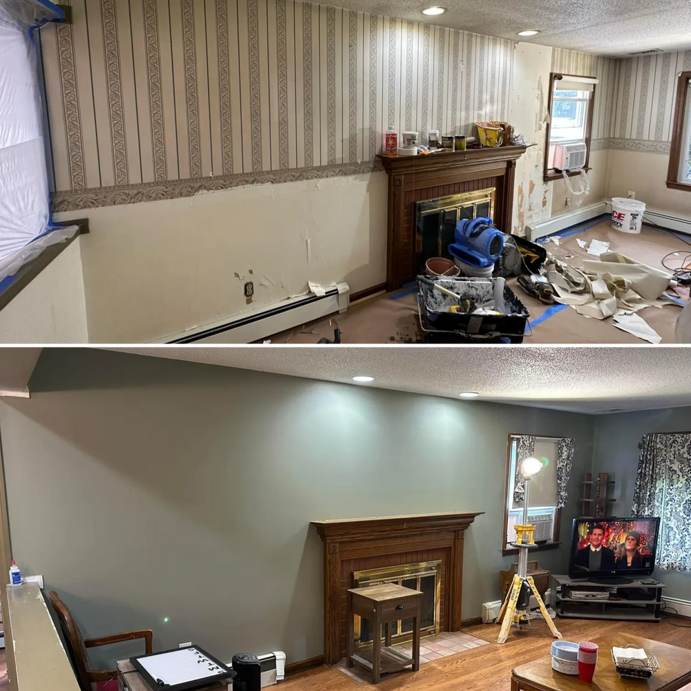 Before & After  for Suter & Sons Painting in Amherst, Western Massachusetts