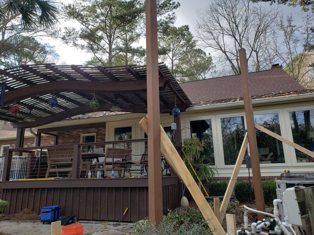 Ipe deck and trellis  for GVL Renovations in Greenville, SC