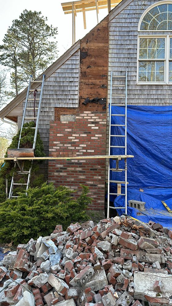 Chimney photos from restoration to new builds for All For U Roofing & Masonry in Boston, MA