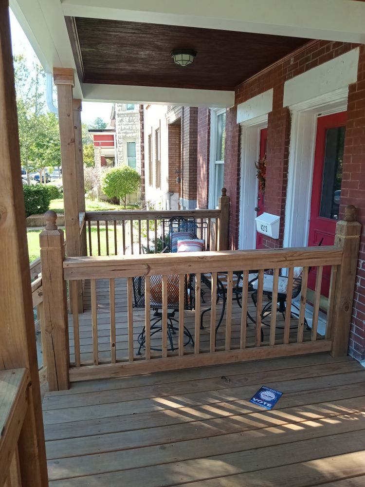 Historic porch build for Ins & Outs Home Repair, LLC in Madison County, IL