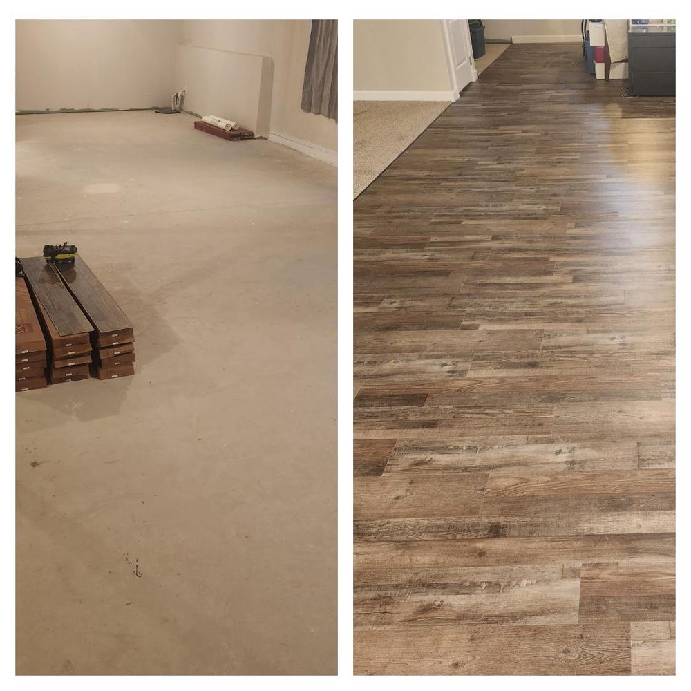 Vinyl flooring installations for Cut a Rug Flooring Installation in Lake Orion, MI