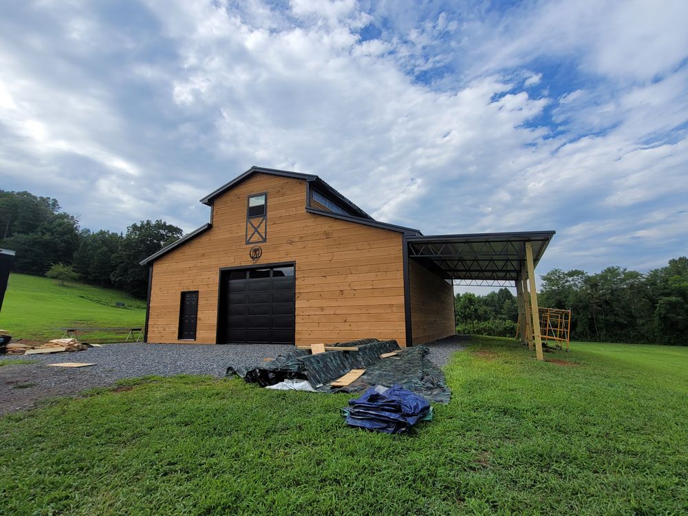 Steel Truss Pole Barns for Platinum Outdoor Services LLC in Conover, NC