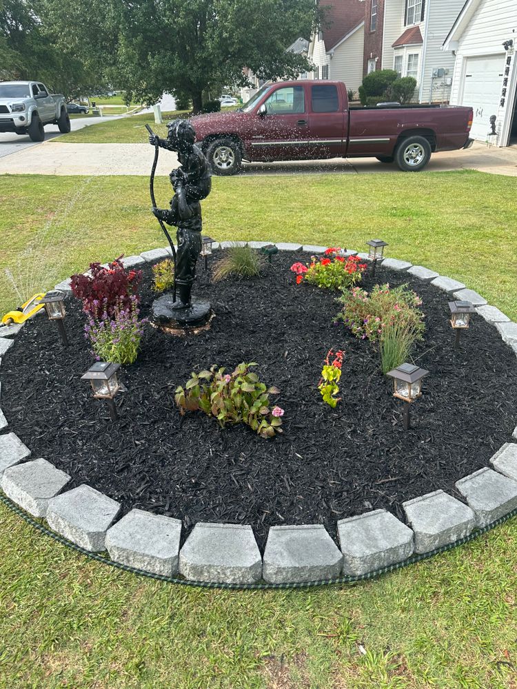 Mulch, Pine straw & Rock Landscaping Installs for Dirt Pro Land Solutions in Fayetteville, GA