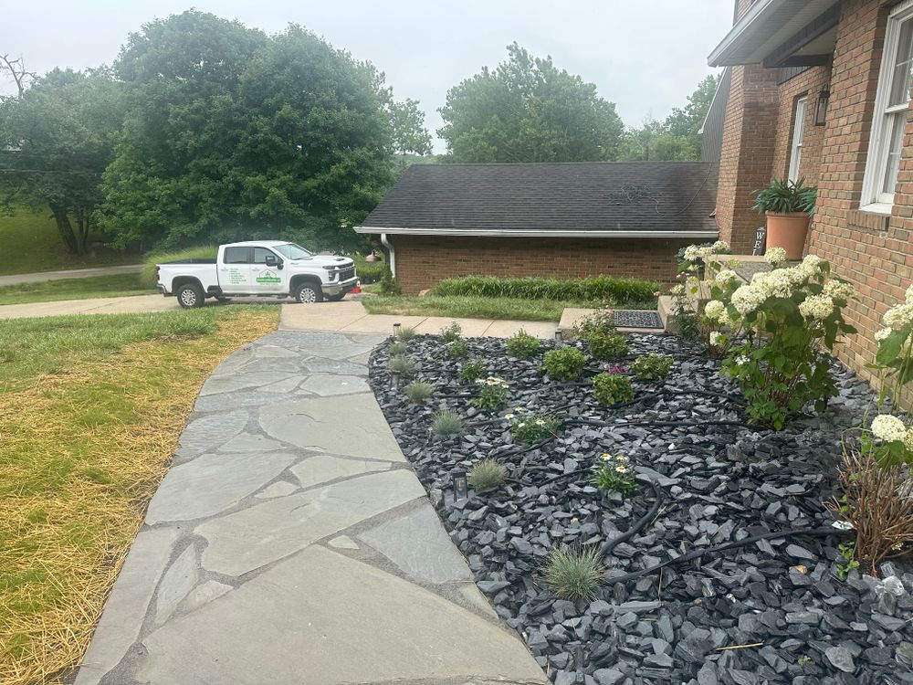 Flagstone Installation for Higgins landscaping LLC in West Jefferson, OH