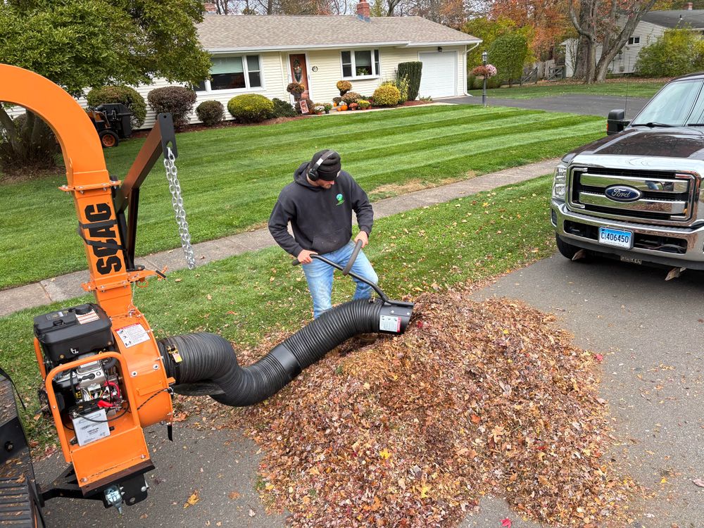 Our Fall Clean Up service ensures your property stays pristine, featuring leaf removal, garden bed cleaning, and cutting back your perennials to prepare your landscape for winter while enhancing its overall appearance. for Dibs Landscaping LLC in Cheshire, CT