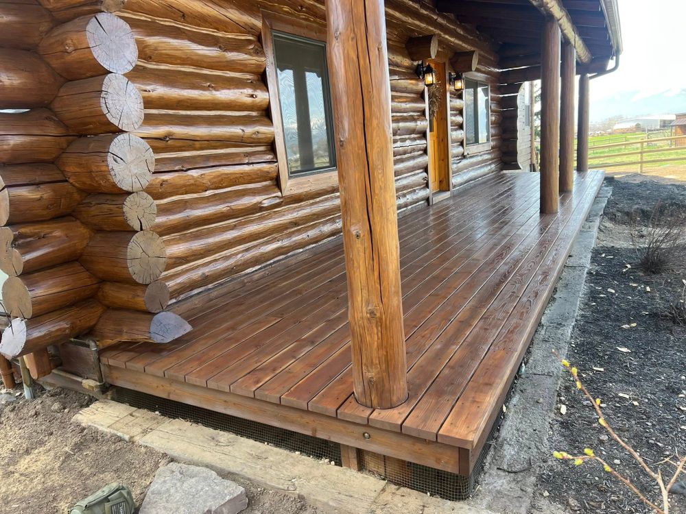 Our Log Home Restoration service revitalizes your log home by addressing damage, sealing gaps, and applying a protective finish to enhance both durability and aesthetic appeal. Trust us to preserve your investment. for True Blue Logworks LLC in Corvallis, MT