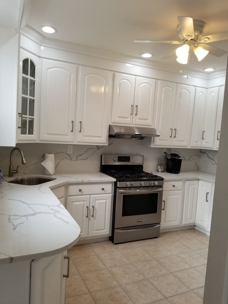 Kitchen cabinet repainting for Prestigious Custom Cabinets  in Lindenhurst,  NY