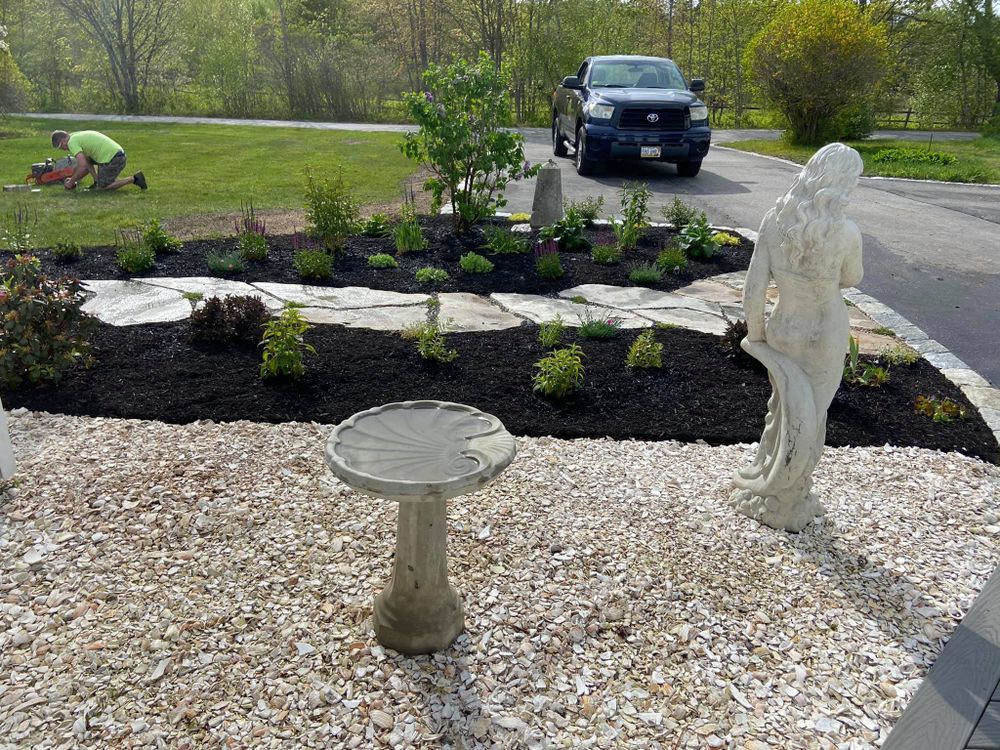 Landscape Installation for Organic Innovations Stonework and Design in Brunswick, ME