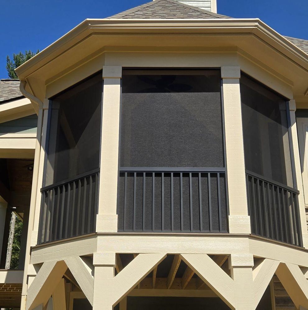Enhance your outdoor living space with our expertly designed screen porches, offering protection from insects and weather while providing a comfortable area to enjoy beautiful views in any season. for C4 TrueVision Renovations in Asheville, NC