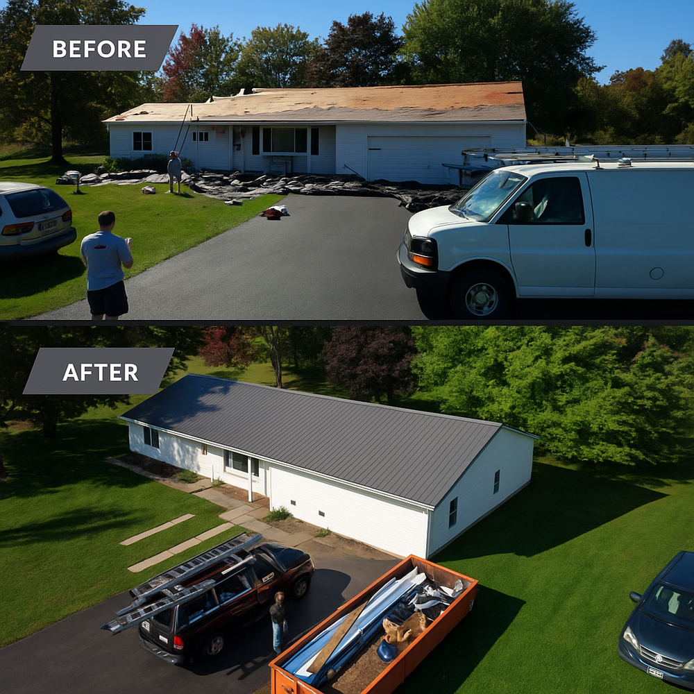 Before and after for RFK Contracting in Wolcott, NY