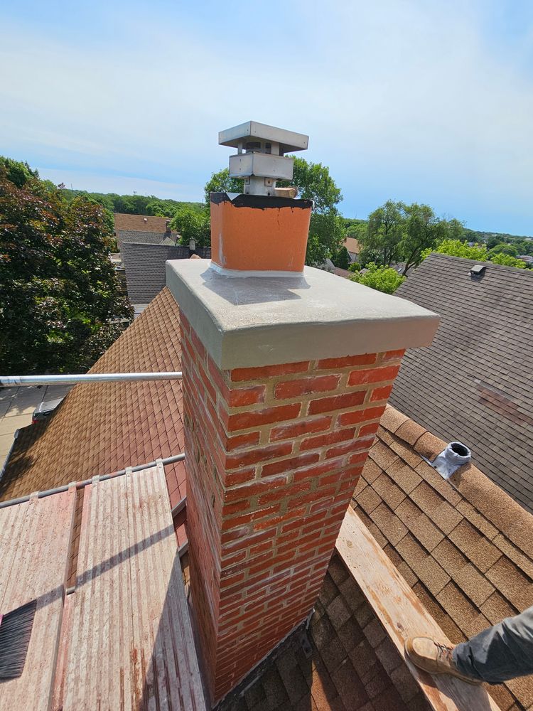 Chimney restored  for JM Restoration LLC. in South Milwaukee, WI