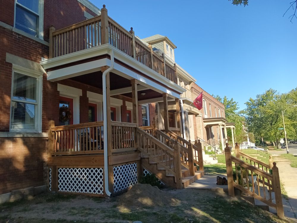 Historic porch build for Ins & Outs Home Repair, LLC in Madison County, IL