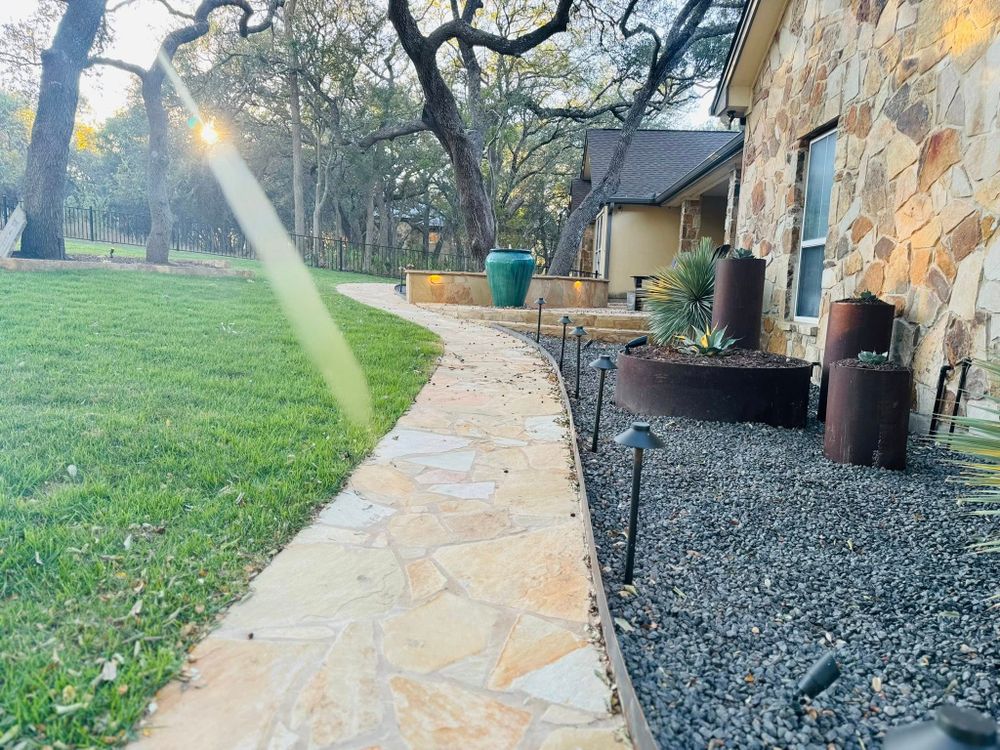 Hardscape Installation for N. B. Fence & Landscape in New Braunfels, TX