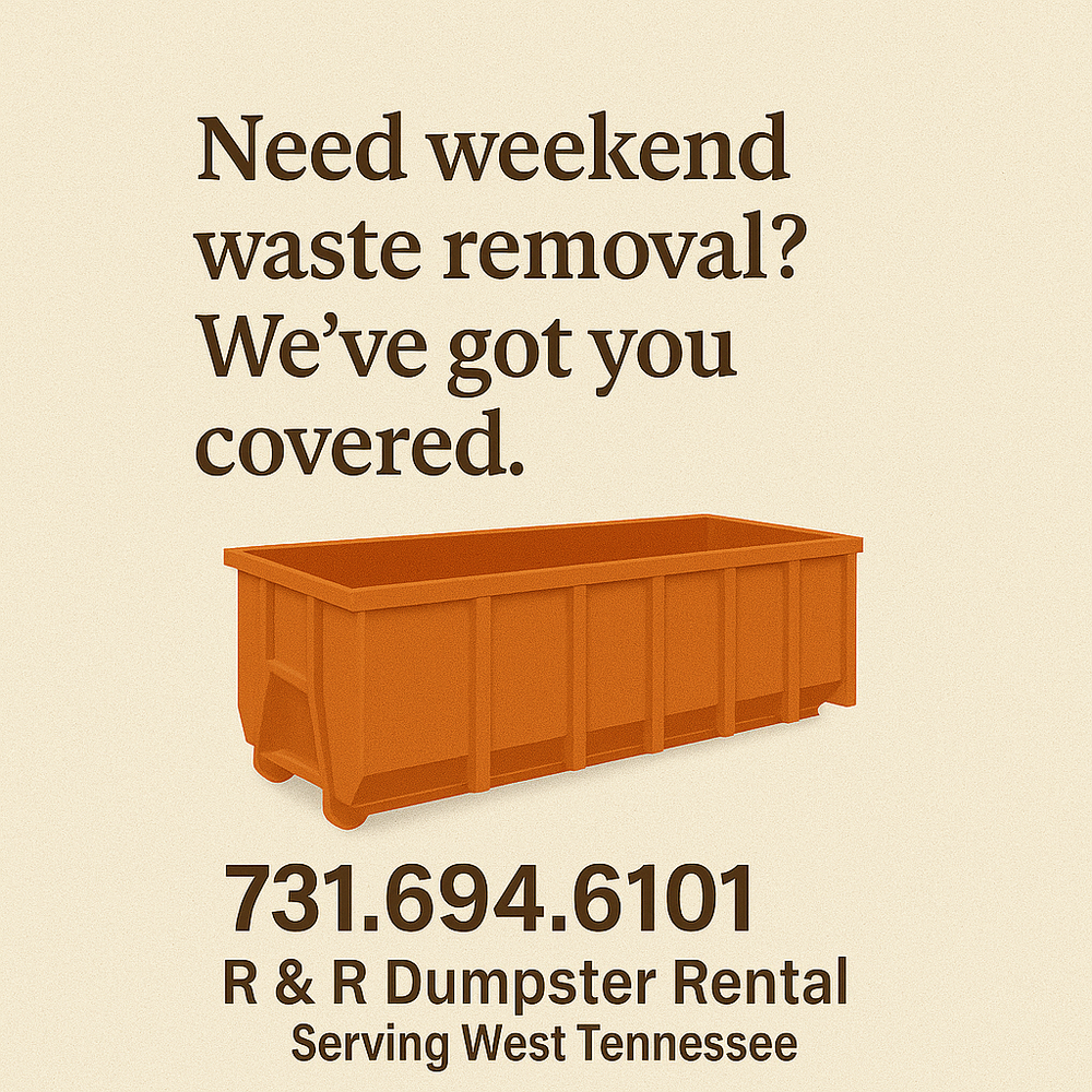 Dumpster Rental for R & R Enterprises in Jackson, TN