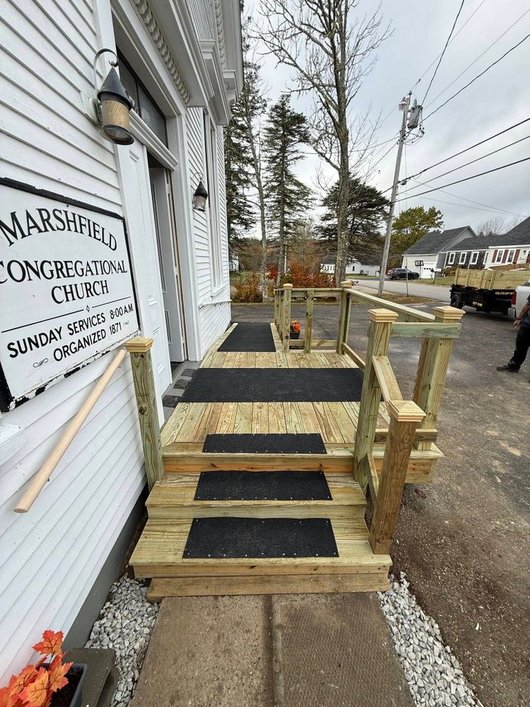 Enhance your outdoor living space with our expert deck and patio construction services. We create durable, stylish, and functional areas perfect for relaxation or entertainment, tailored to complement your home beautifully. for Righteous Roofing & Renovations in Lubec, ME