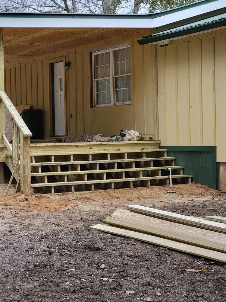 Enhance your outdoor living space with our professional Deck & Patio Installation services. We create durable, stylish, and functional areas tailored to your needs, improving both aesthetics and property value. for T & R Grantham Enterprises in Crestview, FL