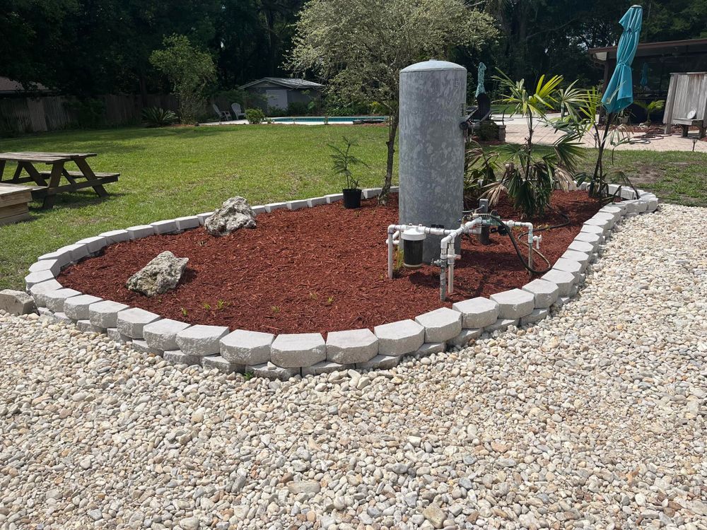 Mulch & Rock Installation for All American Property Services in High Springs, FL