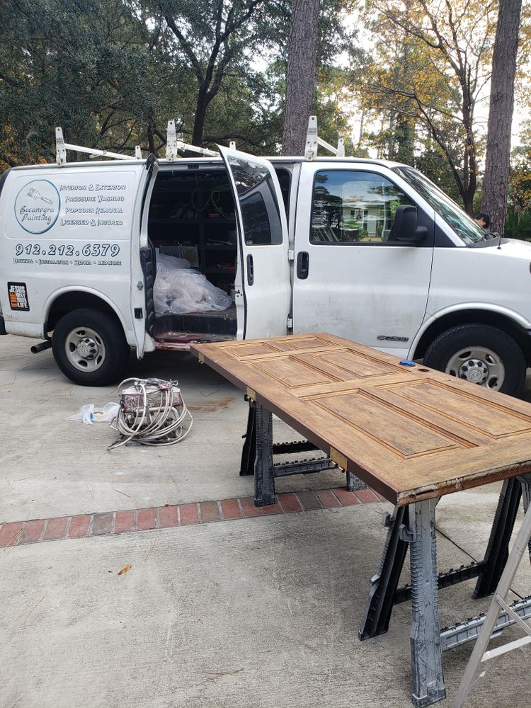 Front doors re-stain  for Bocanegra Painting LLC  in Savannah, GA