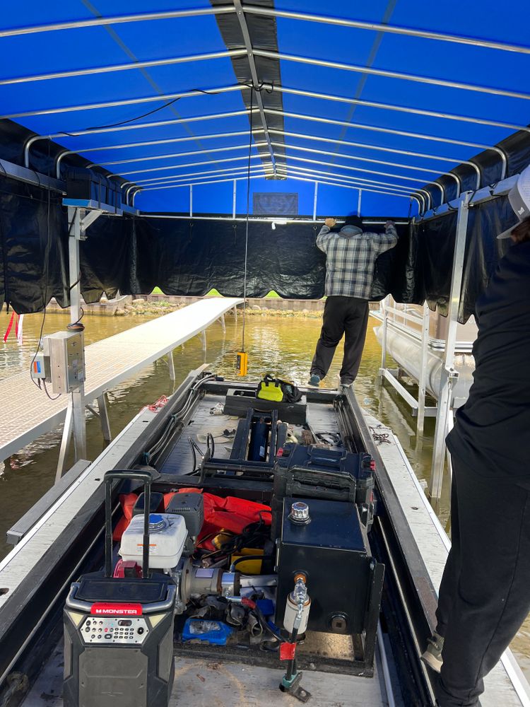 Boat lift Installation for Wagner's Lift and Dock Shop LLC in Watervliet, MI